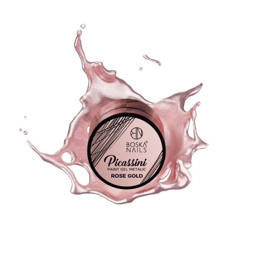 Picassini Metalic Paint Gel Rose Gold Boska Nails 5 ml