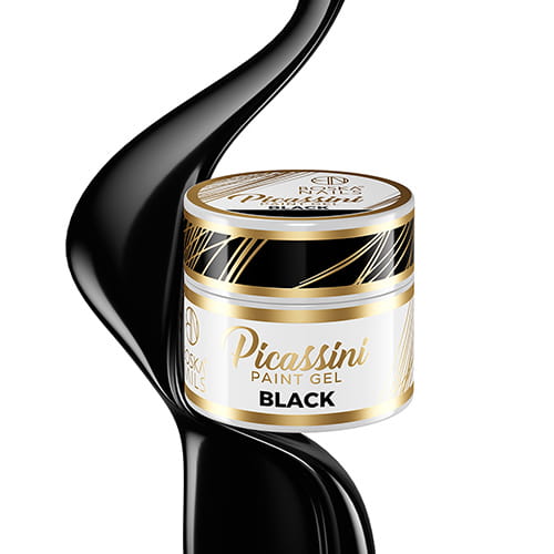 Picassini Paint Gel  Żel Black zdobień - czarny 5 ml
