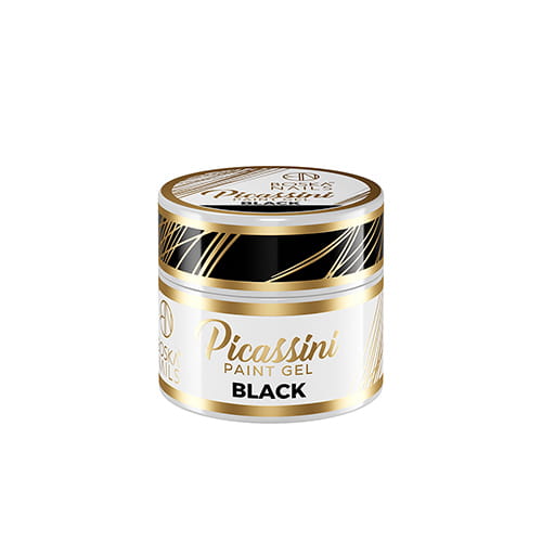 Picassini Paint Gel  Żel Black zdobień - czarny 5 ml