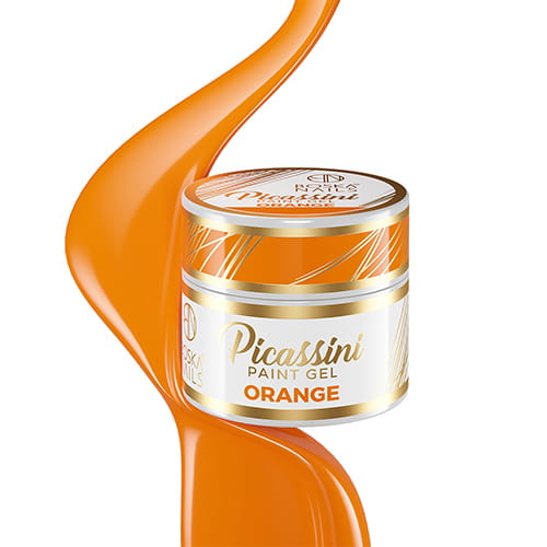 Picassini Paint Gel Orange do zdobień - pomarańczowy 5 ml