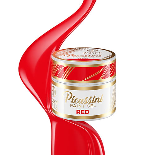 Picassini Paint Gel Red do zdobień - czerwień 5 ml