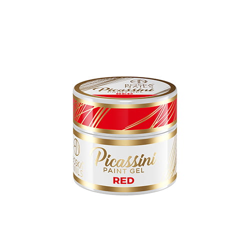 Picassini Paint Gel Red do zdobień - czerwień 5 ml