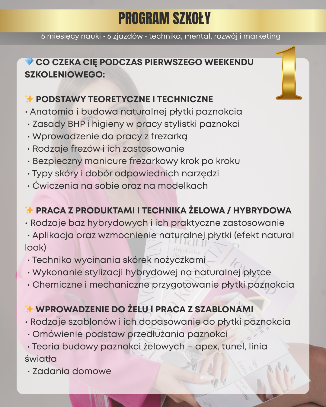 OD ZERA DO MASTERA 6-cio miesięczna szkoła Stylizacji Paznokci 1 zjazd