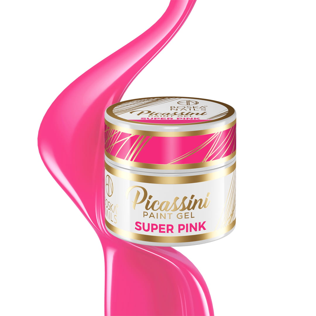 Picassini Paint Gel Super Pink do zdobień - neonowy róż 5 ml