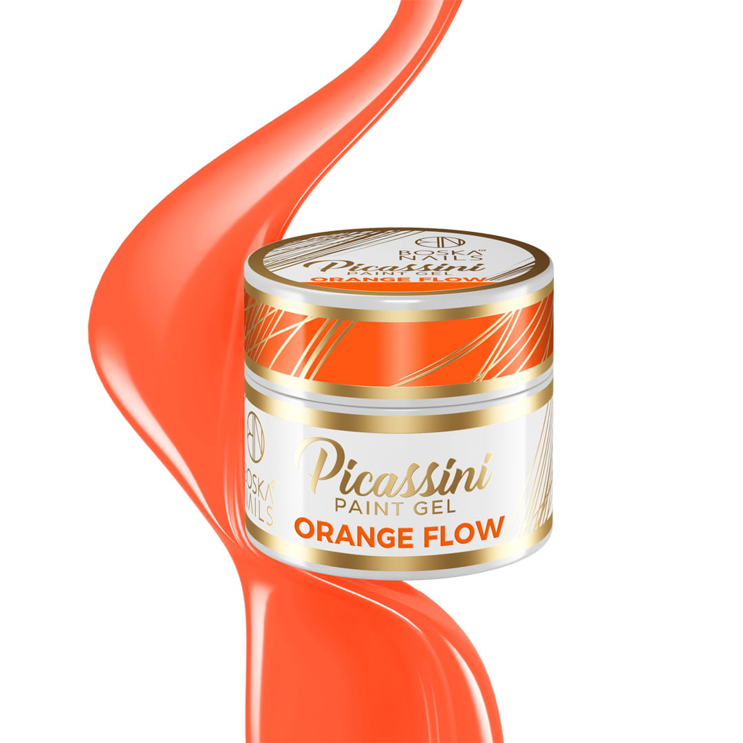 Picassini Paint Gel Orange Flow do zdobień - neonowy pomarańcz 5 ml