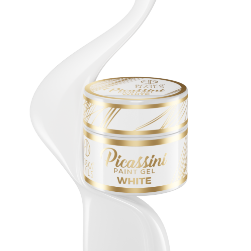 Picassini Paint Gel White Żel do zdobień - biały 5 ml