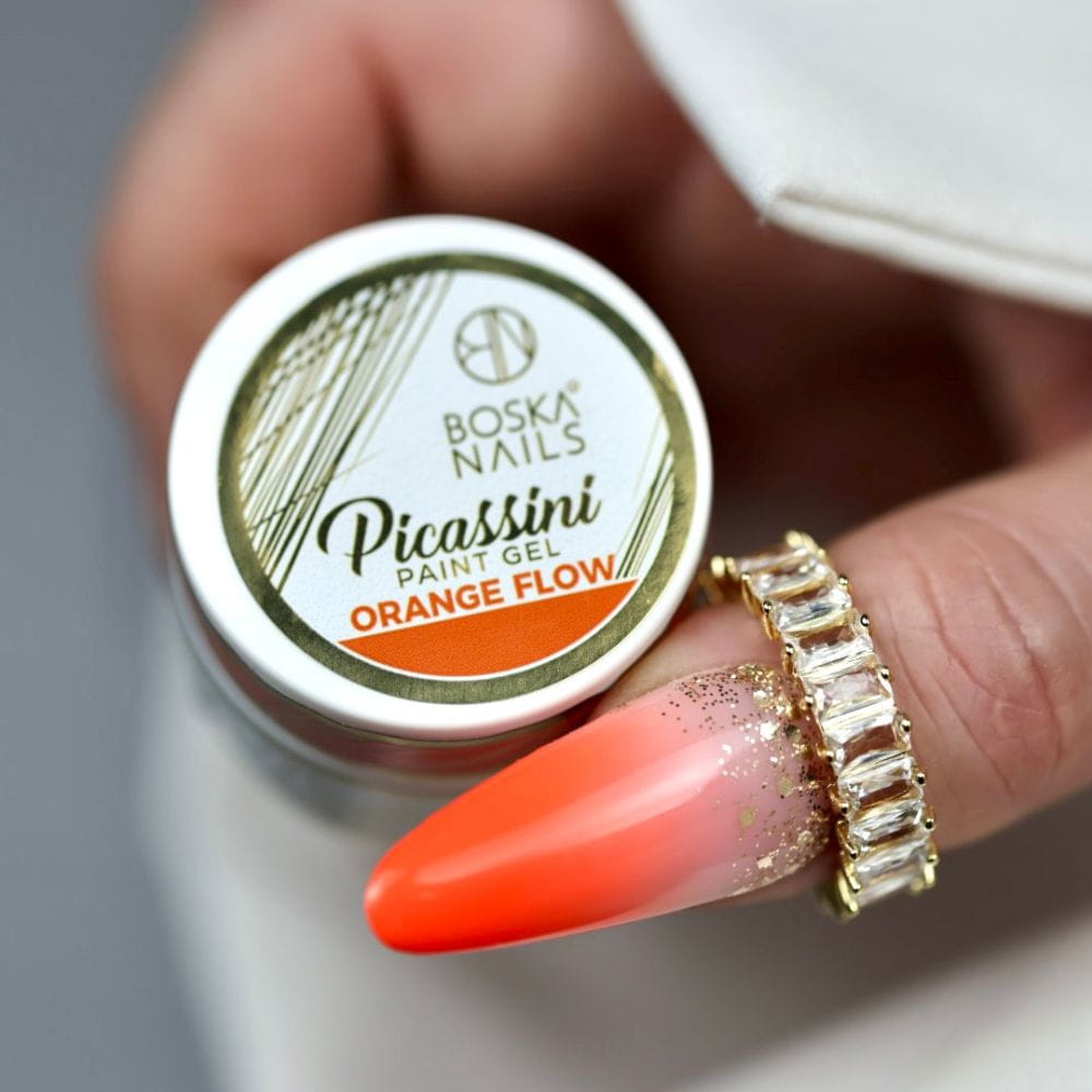 Picassini Paint Gel Orange Flow do zdobień - neonowy pomarańcz 5 ml