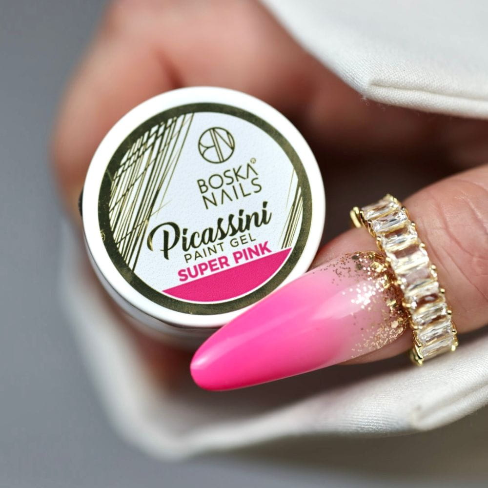 Picassini Paint Gel Super Pink do zdobień - neonowy róż 5 ml
